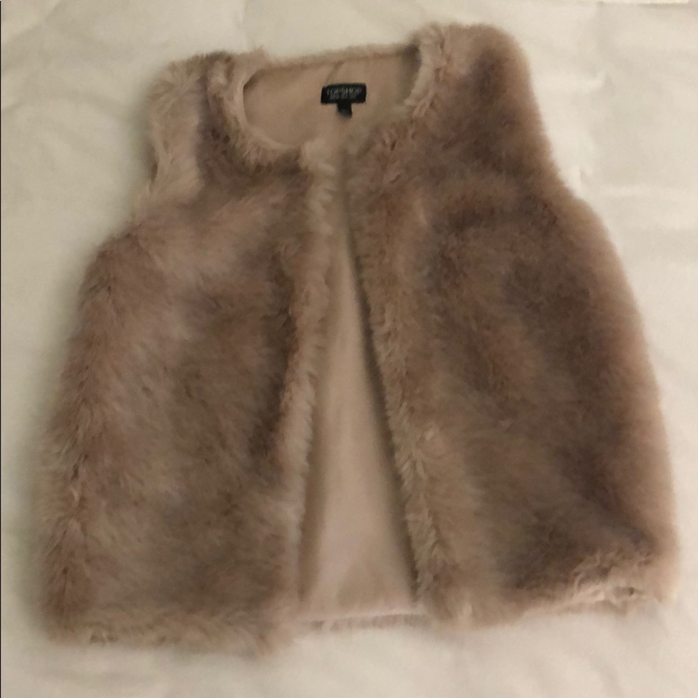 Cream faux fur Topshop vest